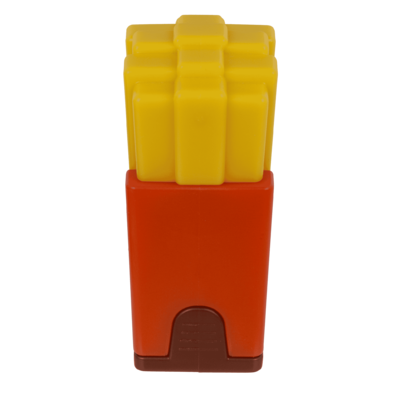 Eraser and double pencil sharpener, "Fries"