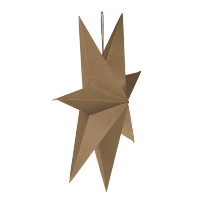 Estrella de papel kraft, D: aprox. 60 cm,