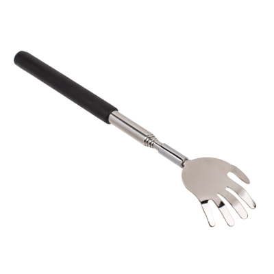 Extendable metal back scratcher with rubber