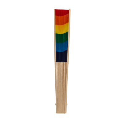 Fan, Bamboo, Rainbow, ca. 21 cm, bamboo,