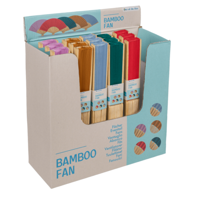 Fan, Summer mix, 21 cm, bamboo,