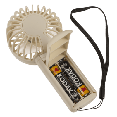 Fan with lanyard, 6 x 3.5 x 12.5 cm,