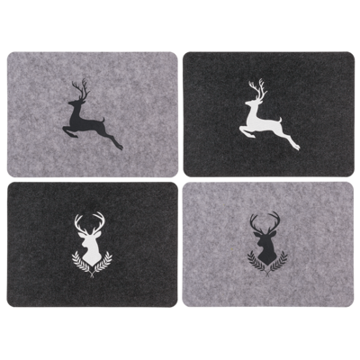 Felt placemat, reindeer, ca. 44 x 32 x 0,02 cm,