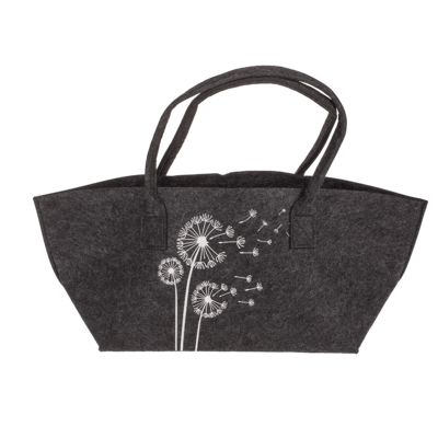 Felt shopping bag, dandelion/wildflowers,