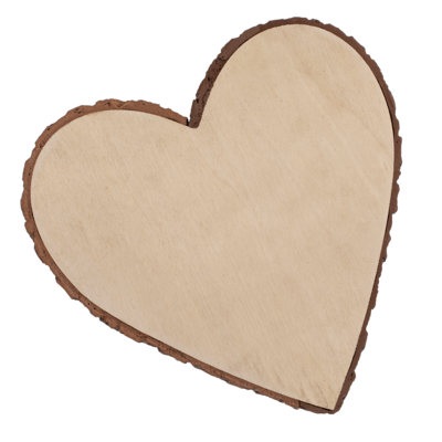 Fetta decorativa in legno, cuore,