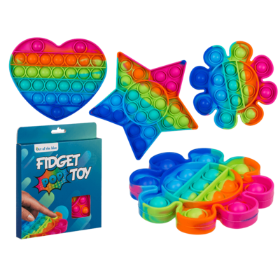 Fidget Pop Toy, Rainbow, 3 ass.,