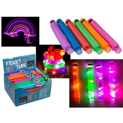 Fidget Pop Tube with LED, approx. 20 cm,