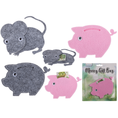 Filz-Geschenkverpackung, Pig & Mouse,