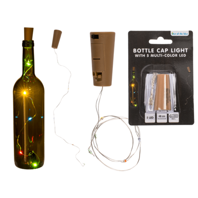 Flaschenkorken-Lichterkette mit 5 farbigen LED