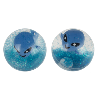 Flashing bouncing ball, Alien, 6,5 cm,