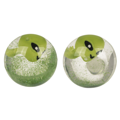 Flashing bouncing ball, Alien, 6,5 cm,