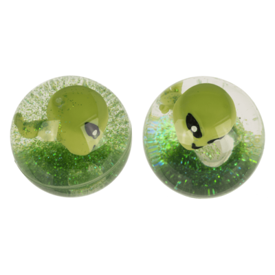 Flashing bouncing ball, Alien, 6,5 cm,