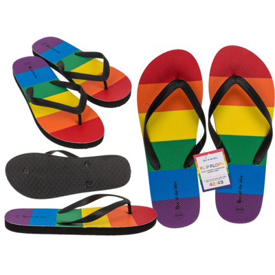 Flip Flops, Rainbow, Pride, Size 42/43