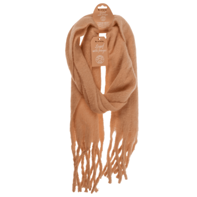 Fluffy scarf with frings,