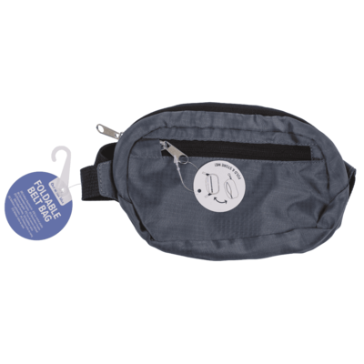 Foldable belt bag, with front & side pocket,