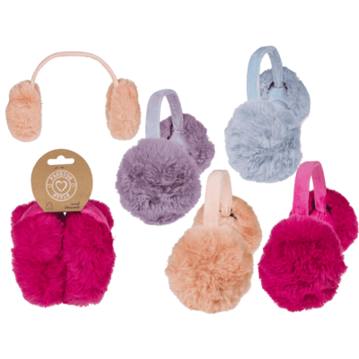 Foldable ear muffs, Fluffy, Colourful,