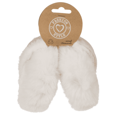 Foldable ear muffs, White Fur,