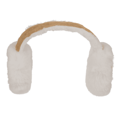 Foldable ear muffs, White Fur,