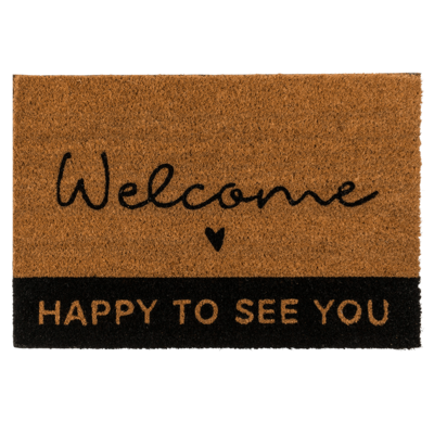 Fußmatte,Welcome-Happy to see you, ca. 60 x 40 cm,