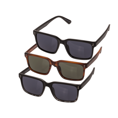 Gafas de sol para hombre, 3 surtidas (6x negro