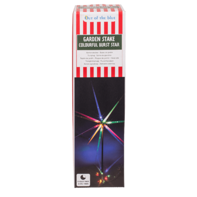 Garden Stake, Burst Star, with 14 LED, colourful,