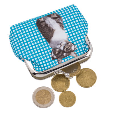 Geldbörse, Hund & Katze, ca. 9 x 8 cm,