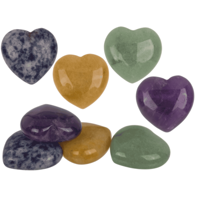 Gem stone, heart, 2,5 cm,