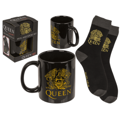 Geschenkset, Queen, Becher und Socken,