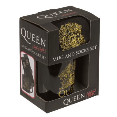 Geschenkset, Queen, Becher und Socken,