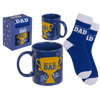 Geschenkset, World's Best Dad, Becher und Socken,