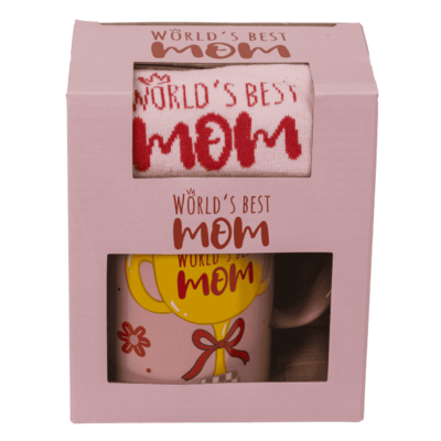 Geschenkset, World's Best Mom, Becher und Socken,