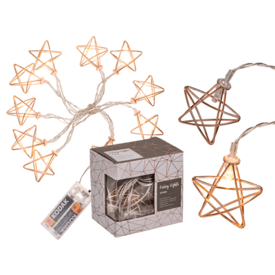 Ghirlanda in oro rosa, stelle,