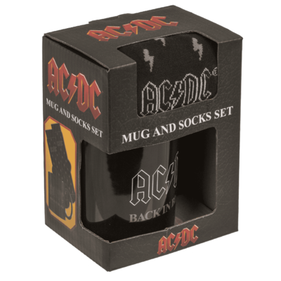 Gift set, AC/DC "Back in Black", mug and socks,