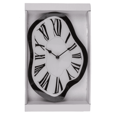 Glas wall clock, Melting Time, 22 x 33 x 4 cm,