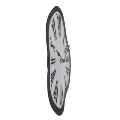 Glas wall clock, Melting Time, 22 x 33 x 4 cm,