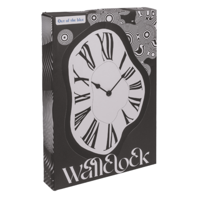 Glas wall clock, Melting Time, 22 x 33 x 4 cm,