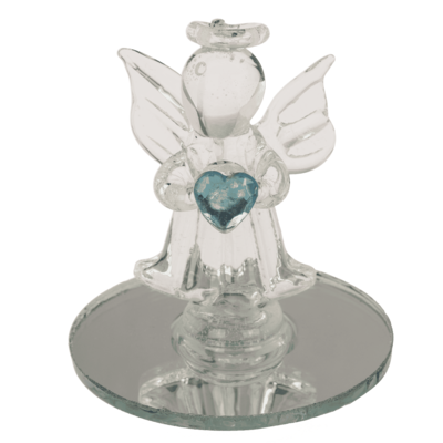 Glass Angel with Heart, 5 cm,