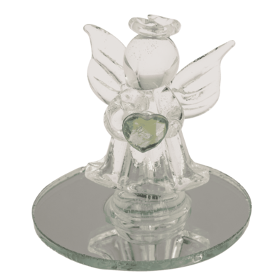 Glass Angel with Heart, 5 cm,