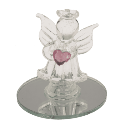 Glass Angel with Heart, 5 cm,