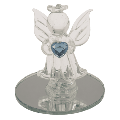 Glass Angel with Heart, 5 cm,