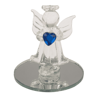 Glass Angel with Heart, 5 cm,