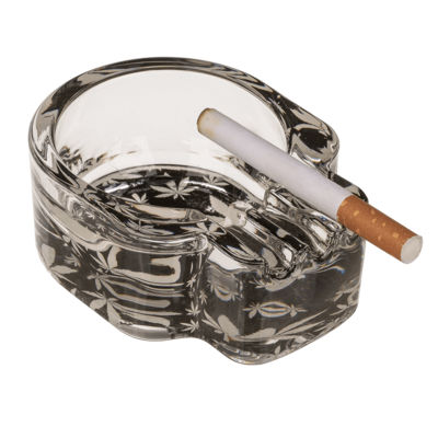 Glass ashtray, Cannabis Skull,