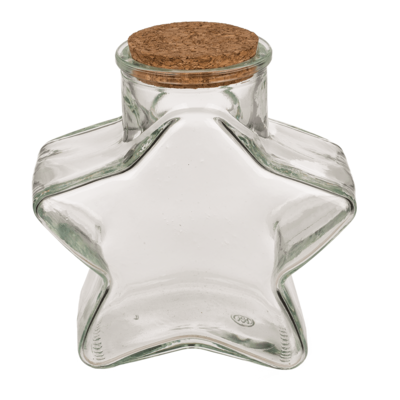 Glass Bottle, Star, ca.11 x 7,5 x 12 cm, with