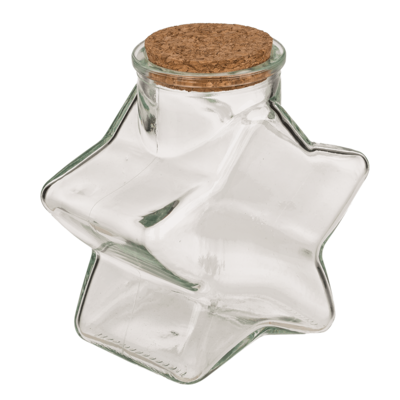 Glass Bottle, Star, ca.11 x 7,5 x 12 cm, with