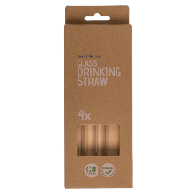 Glass drinking straw with cleaning brush,