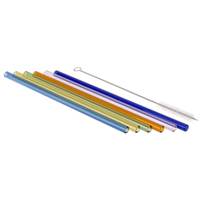 Glass drinking straw with cleaning brush,