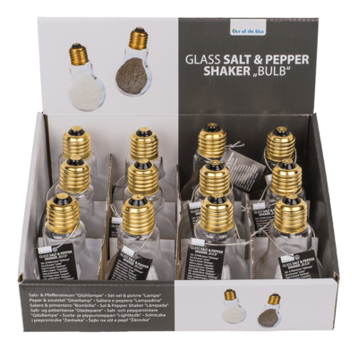 Glass salt & pepper shaker, Bulb,