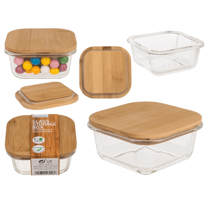 Glass storage box, for 350 ml, ca.12 x 12 cm,
