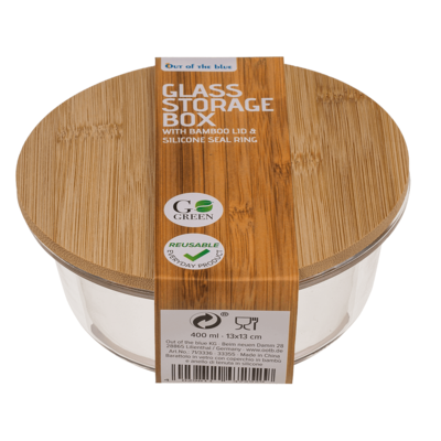 Glass storage box, for 400 ml, ca. 14 x14 cm,