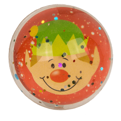 Glitter bouncing ball, Joyful Xmas Jumpers, 4 cm,